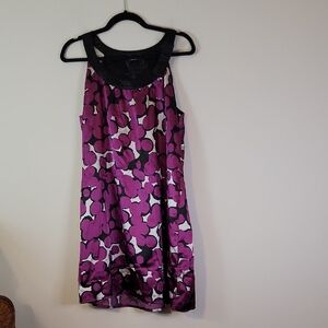 BCBGMaxAzria Purple and Black Patterned Mini Dress